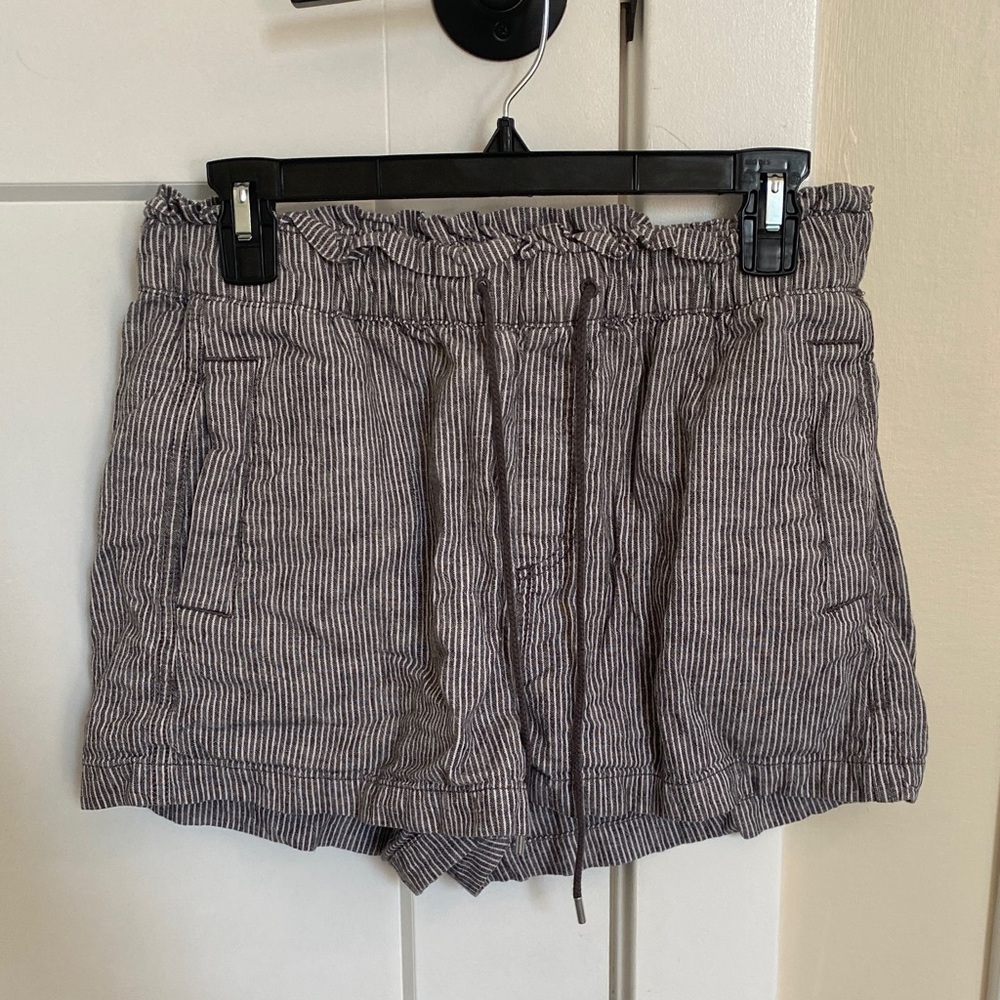 Striped Gray Women's Cotton Shorts